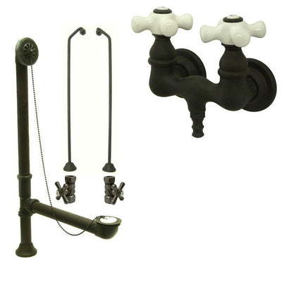 Oil Rubbed Bronze Wall Mount Clawfoot Bath Tub Filler Faucet Package CC39T5system