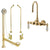 Polished Brass Wall Mount Clawfoot Tub Faucet Package w Drain Supplies Stops CC3T2system