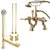 Polished Brass Deck Mount Clawfoot Tub Faucet Package w Drain Supplies Stops CC409T2system