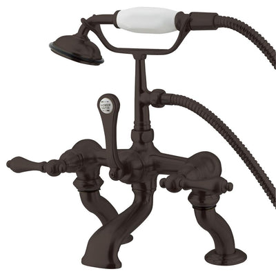 Kingston Oil Rubbed Bronze Deck Mount Clawfoot Tub Faucet w hand shower CC409T5