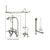 Satin Nickel Clawfoot Tub Faucet Shower Kit with Enclosure Curtain Rod 409T8CTS