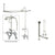 Chrome Clawfoot Bath Tub Faucet Shower Kit with Enclosure Curtain Rod 410T1CTS