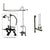 Oil Rubbed Bronze Clawfoot Tub Faucet Shower Kit with Enclosure Curtain Rod 413T5CTS