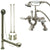 Satin Nickel Deck Mount Clawfoot Tub Faucet w hand shower w Drain Supplies Stops CC413T8system