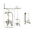 Satin Nickel Faucet Clawfoot Tub Shower Kit with Enclosure Curtain Rod 413T8CTS