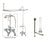 Chrome Clawfoot Tub Faucet Shower Kit with Enclosure Curtain Rod 416T1CTS