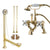 Polished Brass Deck Mount Clawfoot Tub Faucet Package w Drain Supplies Stops CC417T2system