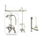 Satin Nickel Clawfoot Tub Faucet Shower Kit with Enclosure Curtain Rod 417T8CTS