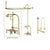 Polished Brass Faucet Clawfoot Tub Shower Kit with Enclosure Curtain Rod 419T2CTS