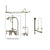 Satin Nickel Clawfoot Tub Faucet Shower Kit with Enclosure Curtain Rod 419T8CTS