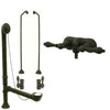 Oil Rubbed Bronze Wall Mount Clawfoot Tub Faucet Package w Drain Supplies Stops CC41T5system