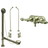 Satin Nickel Wall Mount Clawfoot Tub Faucet Package w Drain Supplies Stops CC41T8system