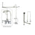 Chrome Clawfoot Bath Tub Faucet Shower Kit with Enclosure Curtain Rod 420T1CTS