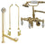 Polished Brass Wall Mount Clawfoot Tub Faucet Package w Drain Supplies Stops CC421T2system