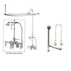 Chrome Clawfoot Tub Faucet Shower Kit with Enclosure Curtain Rod 424T1CTS