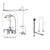 Chrome Clawfoot Tub Faucet Shower Kit with Enclosure Curtain Rod 424T1CTS