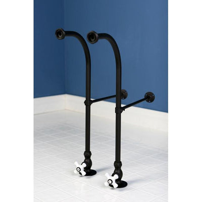 Kingston Oil Rubbed Bronze Freestanding Bath tub Supply Lines with Stops CC455CX