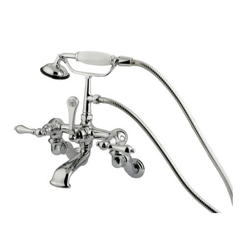 Kingston Brass Chrome Wall Mount Clawfoot Tub Faucet w hand shower CC458T1