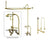 Polished Brass Faucet Clawfoot Tub Shower Kit with Enclosure Curtain Rod 459T2CTS