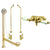 Polished Brass Wall Mount Clawfoot Tub Faucet Package w Drain Supplies Stops CC45T2system