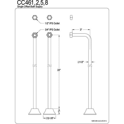 Kingston Brass Chrome Single Offset Water Supply Lines Bath Supplies CC461