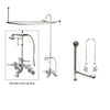 Chrome Clawfoot Tub Faucet Shower Kit with Enclosure Curtain Rod 462T1CTS