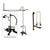 Oil Rubbed Bronze Clawfoot Tub Faucet Shower Kit with Enclosure Curtain Rod 463T5CTS