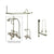 Satin Nickel Clawfoot Tub Faucet Shower Kit with Enclosure Curtain Rod 463T8CTS