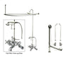 Chrome Clawfoot Tub Faucet Shower Kit with Enclosure Curtain Rod 464T1CTS