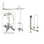 Chrome Clawfoot Tub Faucet Shower Kit with Enclosure Curtain Rod 464T1CTS