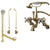 Polished Brass Wall Mount Clawfoot Tub Faucet Package w Drain Supplies Stops CC465T2system