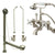 Satin Nickel Wall Mount Clawfoot Tub Faucet Package w Drain Supplies Stops CC465T8system