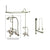 Satin Nickel Clawfoot Bath Tub Faucet Shower Kit with Enclosure Curtain Rod 465T8CTS