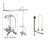 Chrome Clawfoot Bathtub Faucet Shower Kit with Enclosure Curtain Rod 466T1CTS