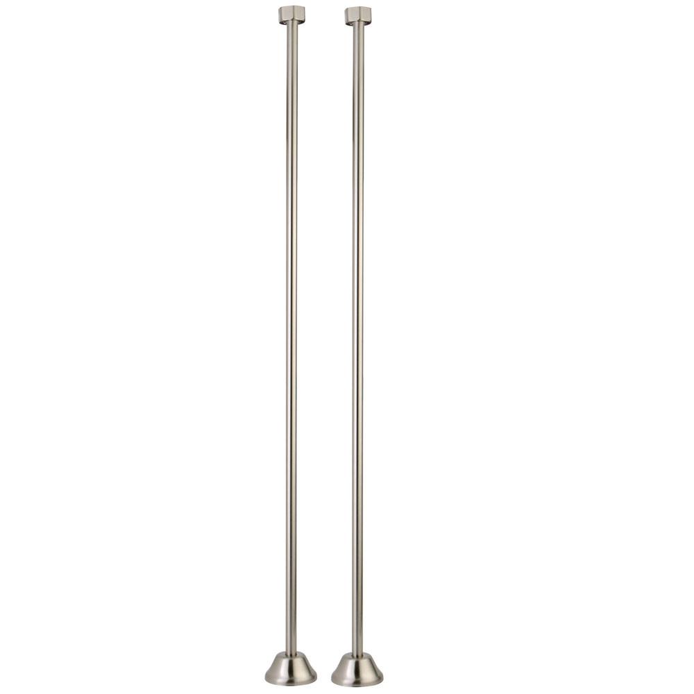 Kingston Brass Satin Nickel Straight Clawfoot Bath Tub Supply Lines CC488