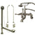 Satin Nickel Wall Mount Clawfoot Bath Tub Filler Faucet w Hand Shower Package CC51T8system