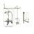 Satin Nickel Clawfoot Tub Faucet Shower Kit with Enclosure Curtain Rod 53T8CTS