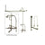 Satin Nickel Clawfoot Tub Faucet Shower Kit with Enclosure Curtain Rod 543T8CTS