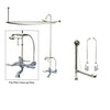 Chrome Clawfoot Tub Shower Faucet Kit with Enclosure Curtain Rod 544T1CTS