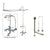 Chrome Clawfoot Tub Faucet Shower Kit with Enclosure Curtain Rod 548T1CTS