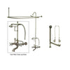 Satin Nickel Clawfoot Tub Faucet Shower Kit with Enclosure Curtain Rod 549T8CTS