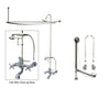 Chrome Clawfoot Tub Faucet Shower Kit with Enclosure Curtain Rod 550T1CTS