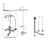 Chrome Clawfoot Tub Faucet Shower Kit with Enclosure Curtain Rod 550T1CTS