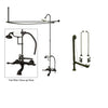 Oil Rubbed Bronze Clawfoot Tub Shower Faucet Kit with Enclosure Curtain Rod 551T5CTS