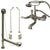 Satin Nickel Wall Mount Clawfoot Tub Filler Faucet w Hand Shower Package CC553T8system