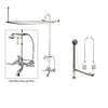 Chrome Clawfoot Tub Faucet Shower Kit with Enclosure Curtain Rod 556T1CTS