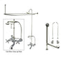 Chrome Clawfoot Tub Faucet Shower Kit with Enclosure Curtain Rod 558T1CTS