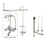 Chrome Clawfoot Tub Faucet Shower Kit with Enclosure Curtain Rod 558T1CTS