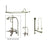 Satin Nickel Clawfoot Tub Shower Faucet Kit with Enclosure Curtain Rod 55T8CTS