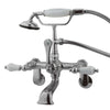 Kingston Brass Chrome Wall Mount Clawfoot Tub Faucet w Hand Shower CC56T1